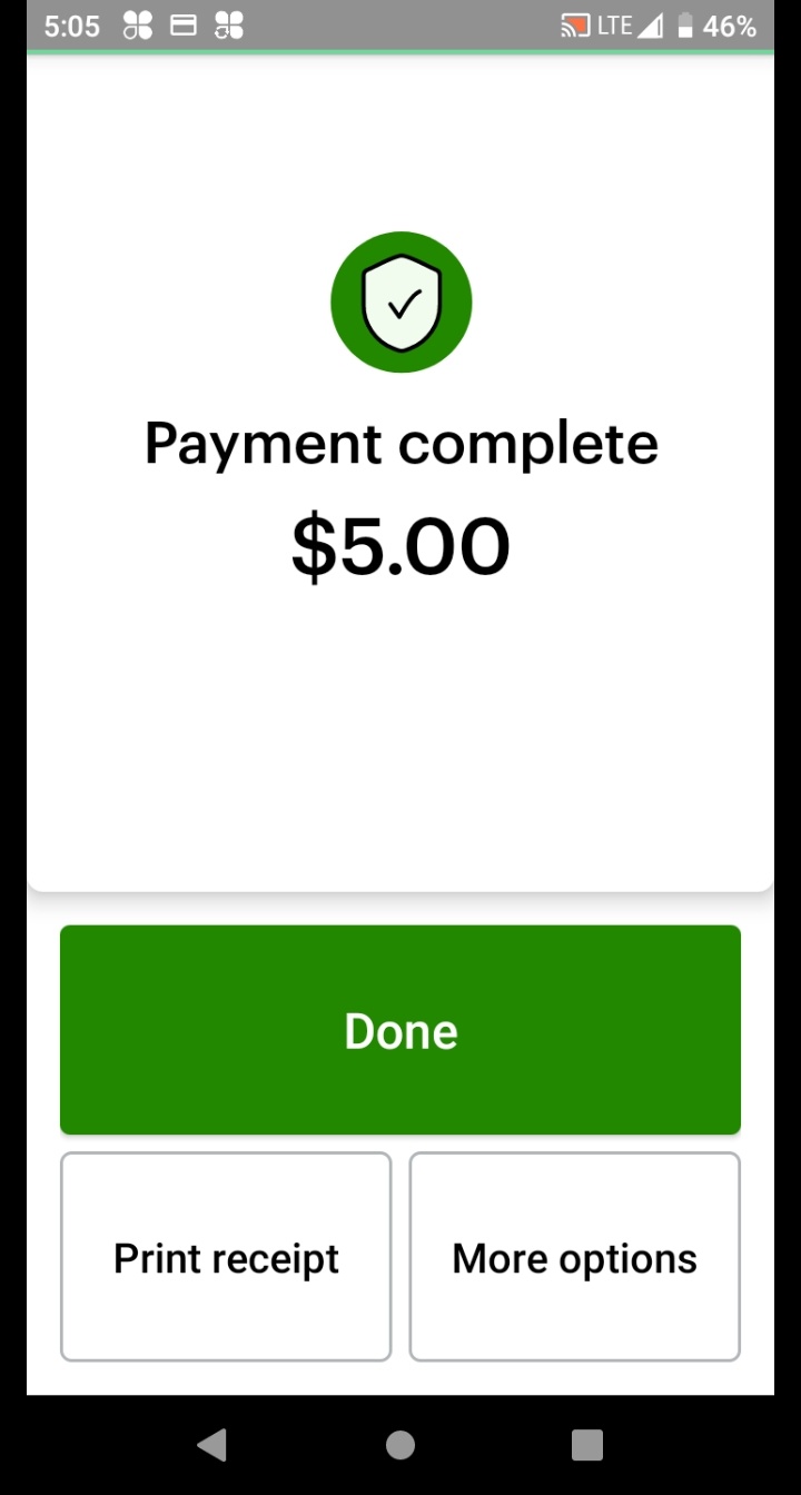 Charge on Card screen showing remaining credit balance for the combo payment.